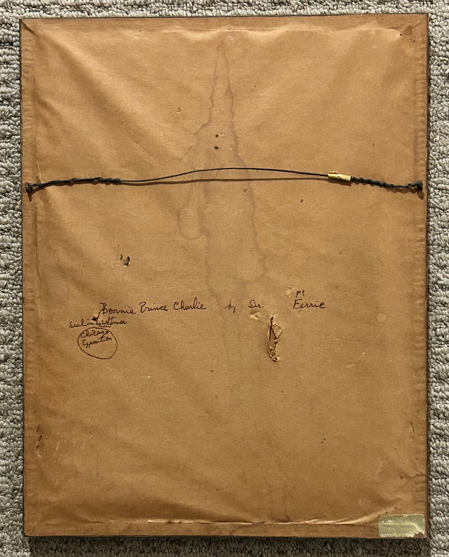 After Sir John Pettie “Bonnie Prince Charlie” Framed Engraving (1893 World’s Colombian Exposition) (Chicago)