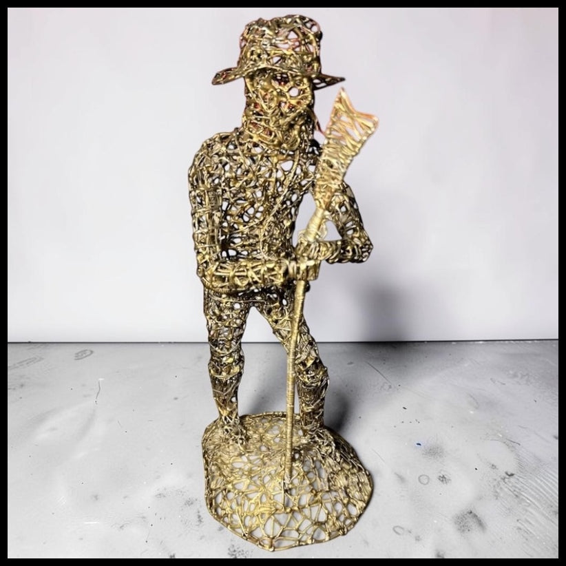 Vintage 1960's Brutalist Cesar Serraty Style Hunter Man Metal Wire Sculpture