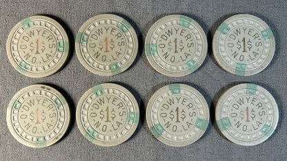 Vintage 1949-1951 American O’Dwyer’s Illegal Casino Gambling Club $1.00 Clay Poker Chip (New Orleans/Jefferson, Louisiana)