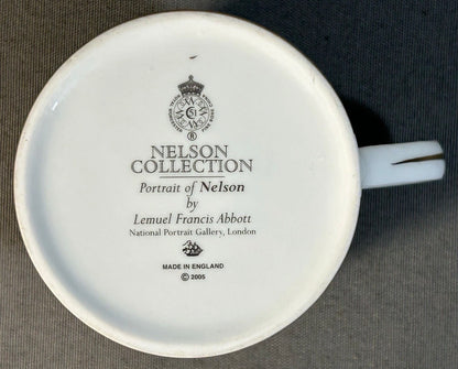 2005 English Royal Worcester Bone China Nelson Collection Vice-Admiral Horatio Nelson Portrait Mug