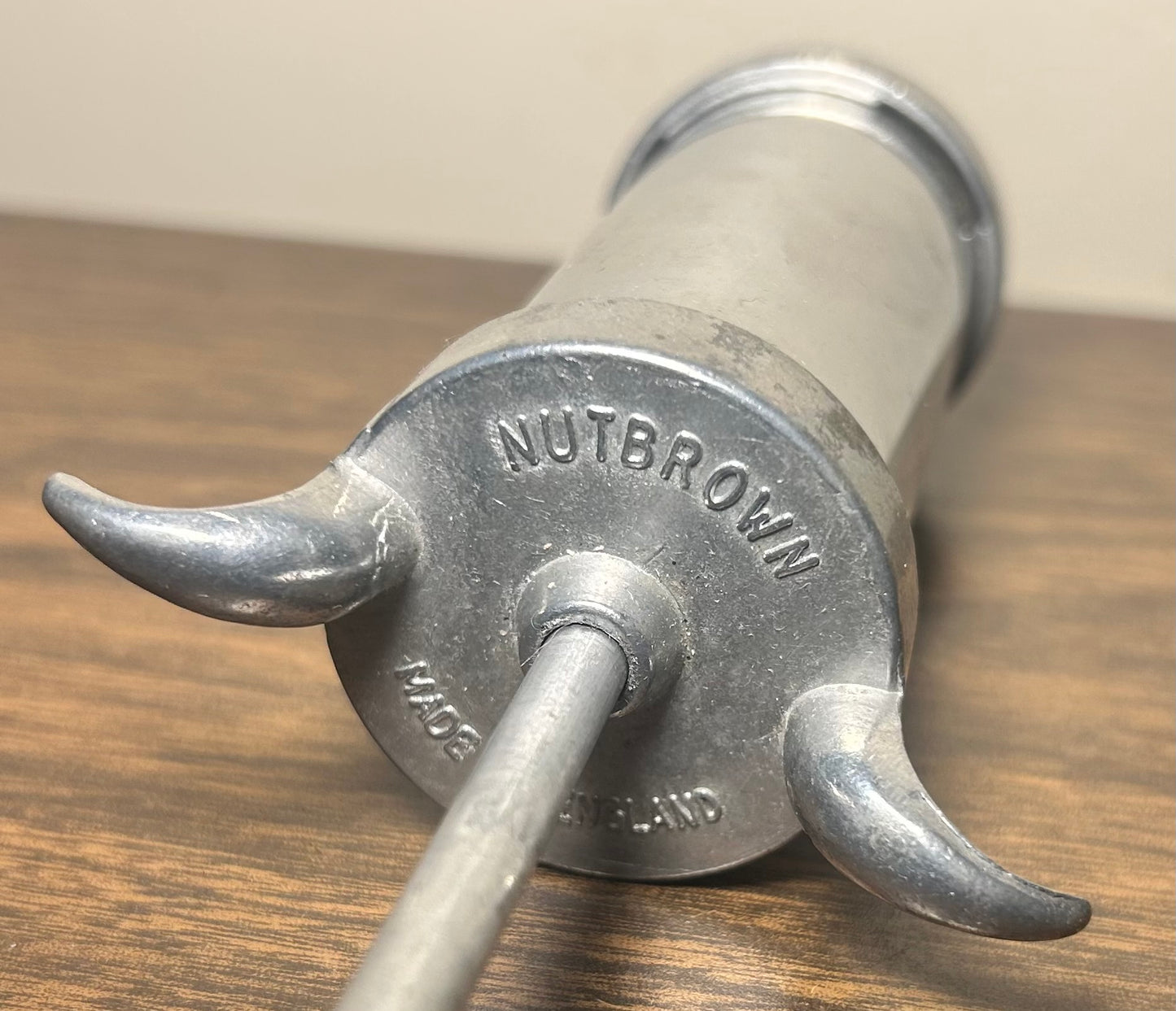 Vintage 1950’s English Nutbrown Metal Icing Syringe