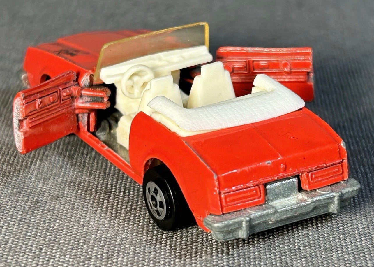 Vintage 1984 Road Champs Red Buick Riviera Convertible Diecast Toy Car