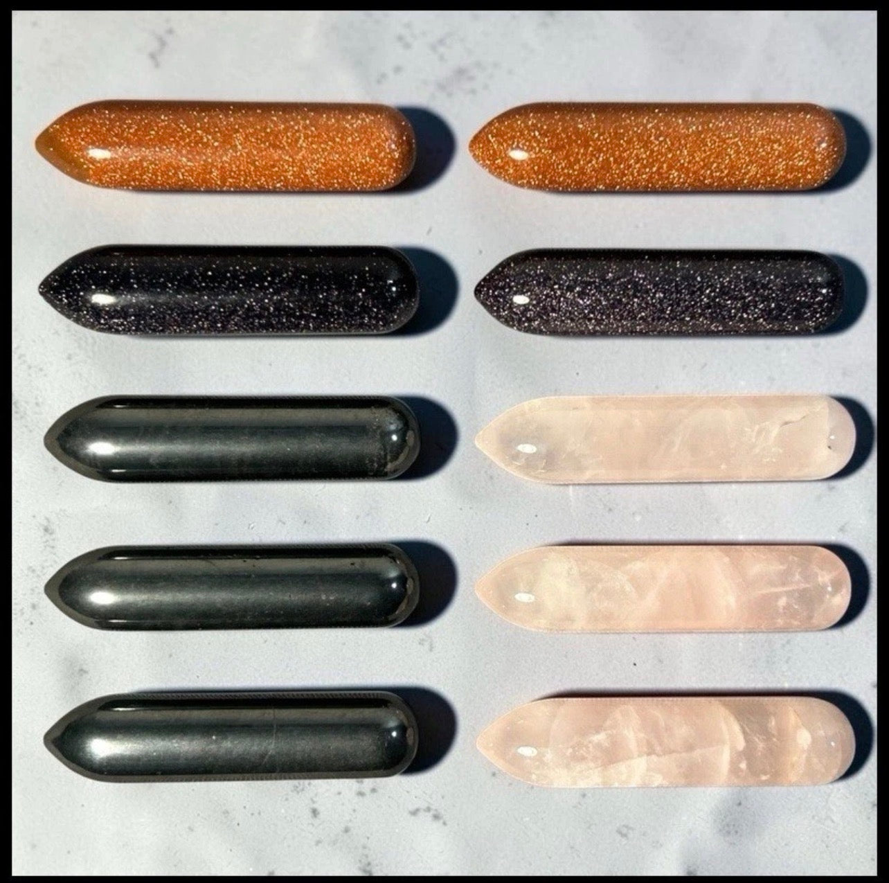 Lot of 10 Mixed Crystal Point Pendant Massage Stick Wands