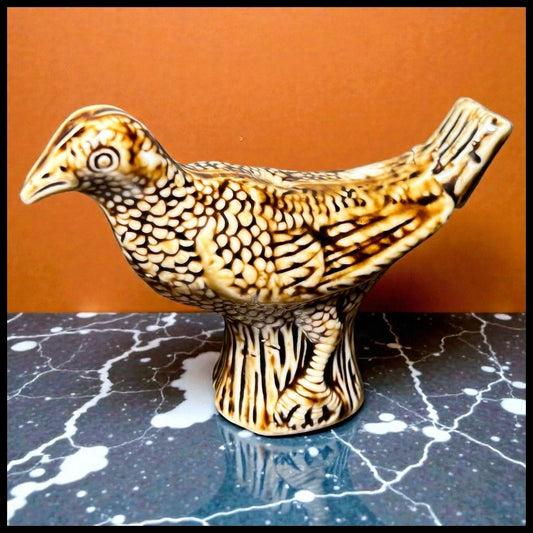 Mid 19th Century English Victorian Staffordshire Treacle Glazed Porcelain Bird Whistle