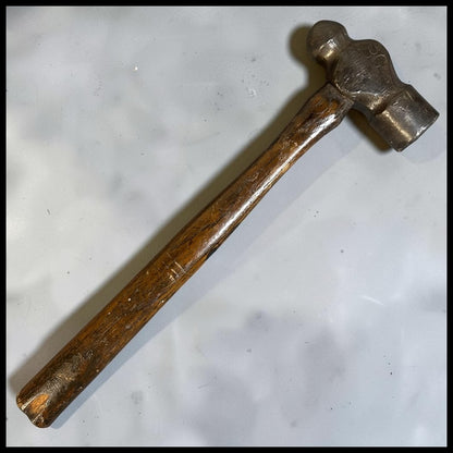 1930’s American Forged Steel Head/Wooden Handle Ball Peen Hammer