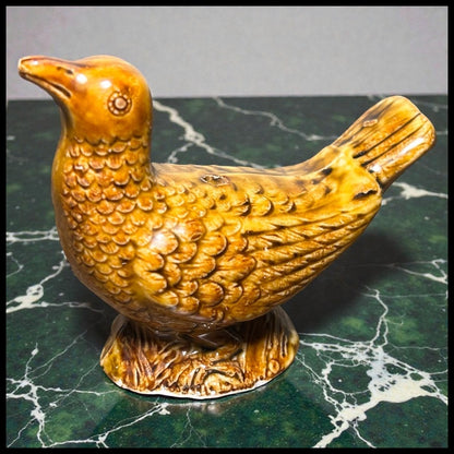Mid 19th Century English Victorian Staffordshire Treacle Glazed Porcelain Bird Whistle