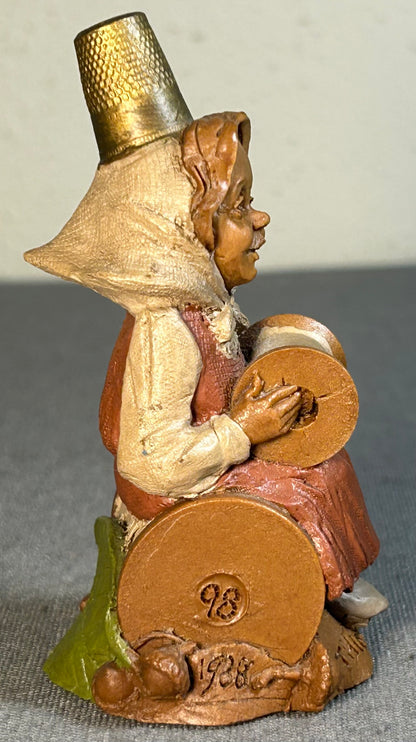 Vintage 1988 American Tom Clark Thimblena Resin Thimble Gnome Figurine with COA and Story Card
