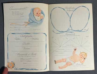Late 1940’s American “Baby’s First Years” Blue Paperback Memory Journal Book