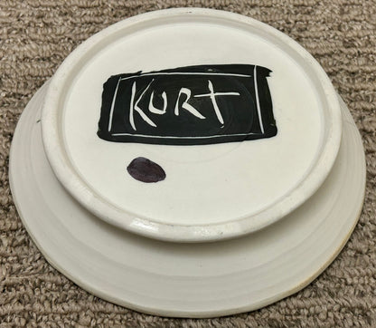 Kurt Anderson Pottery Contemporary Style Girl with Hands Raised Motif Shallow Bowl (21st Century) (American)