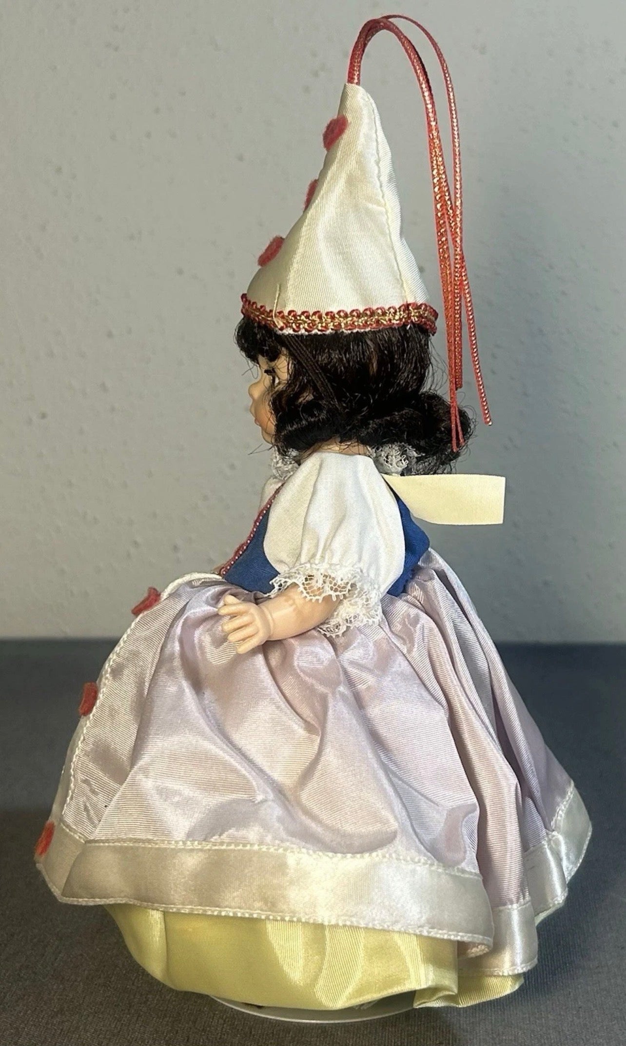 Vintage 1980’s American Madame Alexander Queen of Hearts Hard Plastic/Vinyl Doll with Stand