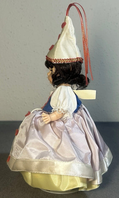 Vintage 1980’s American Madame Alexander Queen of Hearts Hard Plastic/Vinyl Doll with Stand