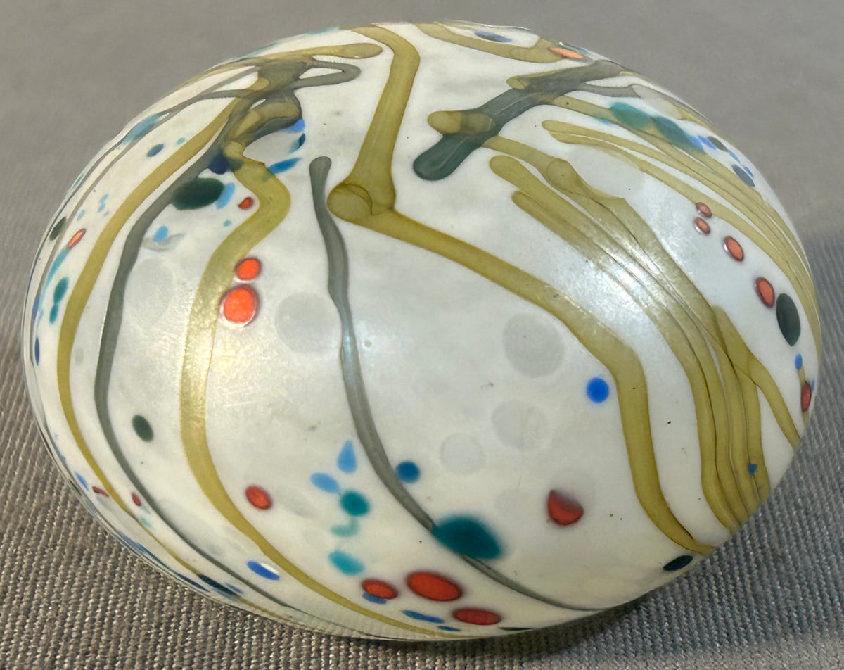 Vintage 1970’s English Isle of Wight Studio Art Glass Contemporary Style Paperweight