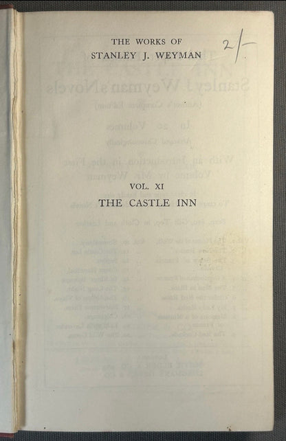 1911 “The Castle Inn” by Stanley J. Weyman Hardcover Book