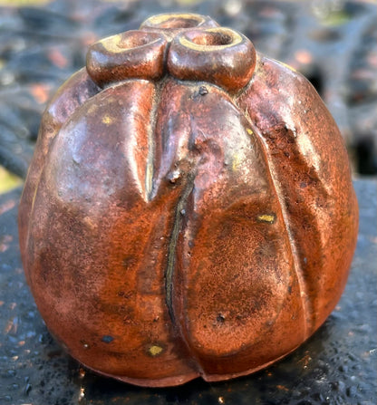 Vintage 1976 American Julie Larson Pottery Contemporary Style Weed Rock Pot Vessel