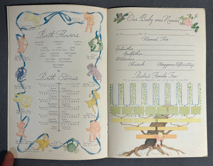 Late 1940’s American “Baby’s First Years” Blue Paperback Memory Journal Book