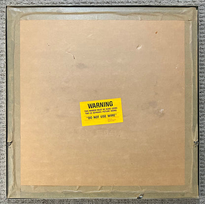 Vintage 1980’s American Syroco Postmodern Brass Style Metal/Glass Concentric Squares Wall Mirror