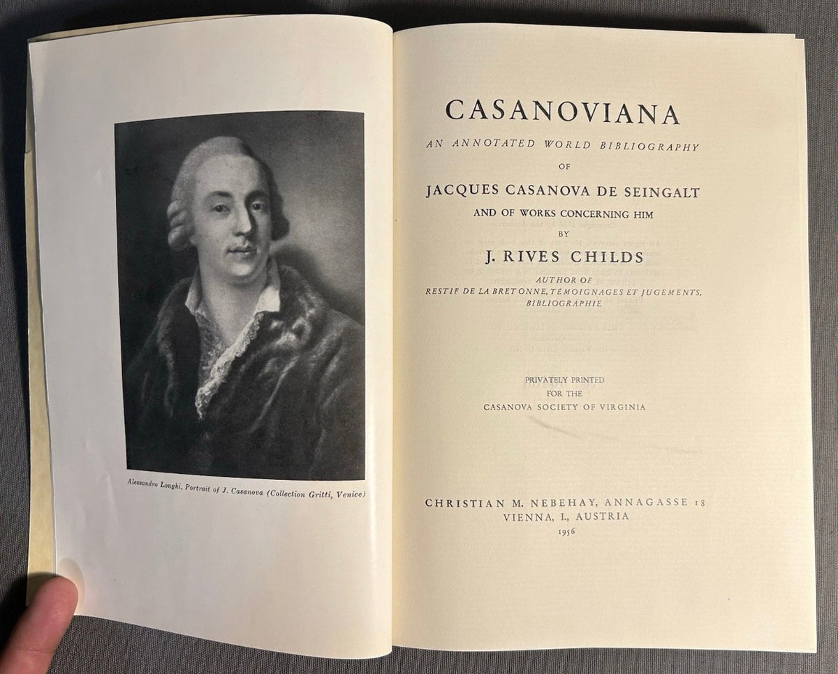 Vintage 1956 “Casanoviana: An Annotated World Bibliography of Jacques Casanova de Seingalt and of Works Concerning Him” Limited Edition Softcover Book (#480/500)