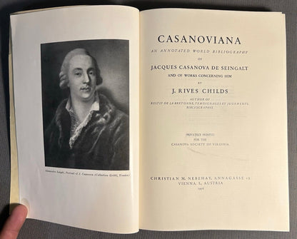 Vintage 1956 “Casanoviana: An Annotated World Bibliography of Jacques Casanova de Seingalt and of Works Concerning Him” Limited Edition Softcover Book (#480/500)