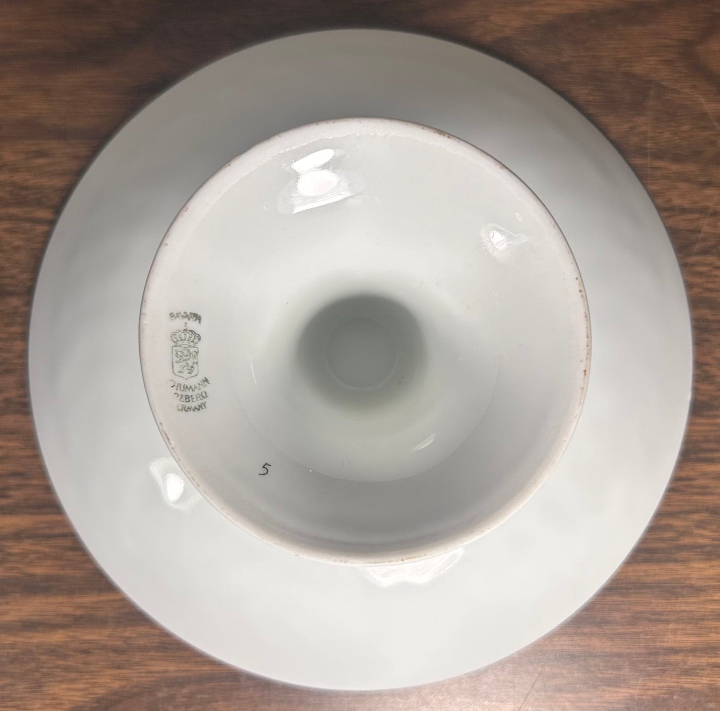 Vintage 1950’s German Schumann Arzberg Bavaria Porcelain Gilded Rose Flower Motifs Pedestal Cake Stand