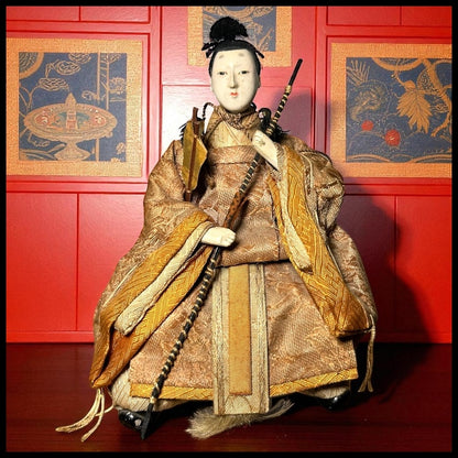Early 20th Century Japanese Hinamatsuri Ningyo Imperial Court Empress Doll (Meiji Period)
