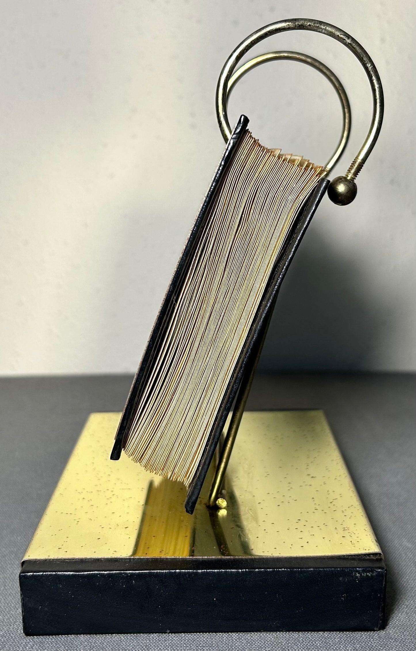 Vintage 1960’s American Hollywood Regency A & M Leatherlines Speckled Brass Photosphere 100 Flip Photo Album