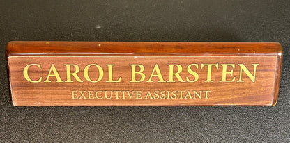 Leverage: Redemption Season 2 Episode 11 Carol Barsten Executive Desk Name Plate T.V. Prop (“The Belly of the Beast Job”)