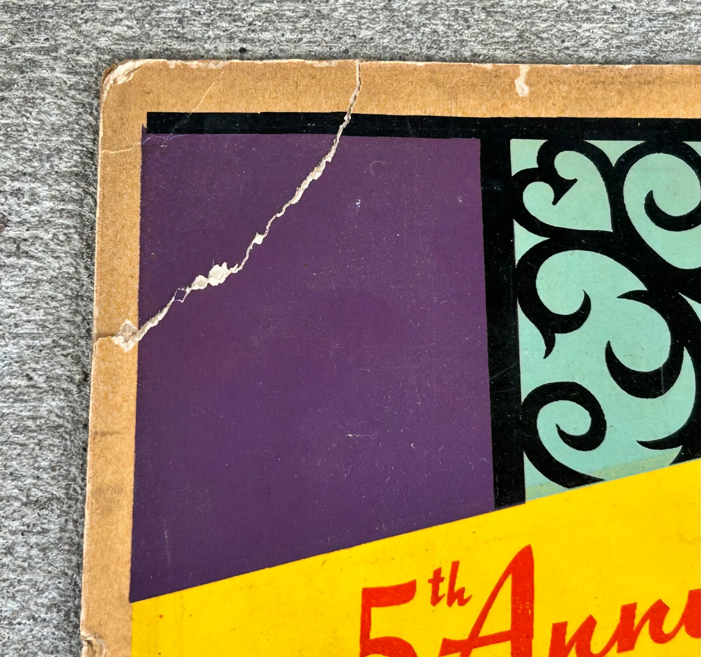 1939 5th Annual Sugar Bowl Classics New Orleans Football Cardboard Advertising Sign