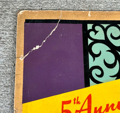 1939 5th Annual Sugar Bowl Classics New Orleans Football Cardboard Advertising Sign