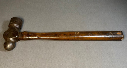 1930’s American Forged Steel Head/Wooden Handle Ball Peen Hammer