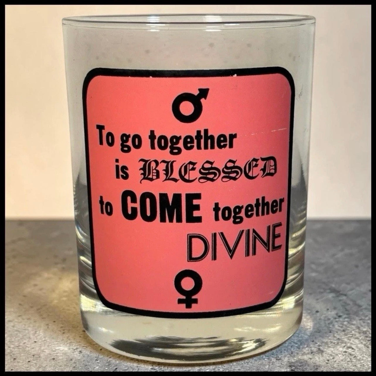 Vintage 1960’s American Mid Century Modern Novelty Adult Humor Lowball/Rocks Glass