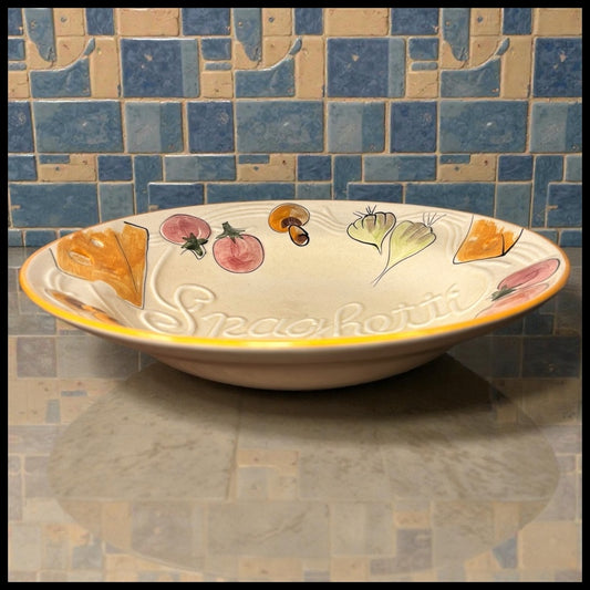 Vintage 1970’s American Los Angeles Potteries Mid Century Modern Ceramic Spaghetti Bowl (#510)