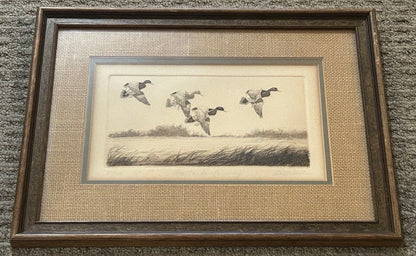 Vintage Circa 1970 Dell Weller - “Mallards Landing” Framed Signed Limited Edition Etching (#51/150) (New Orleans, Louisiana)