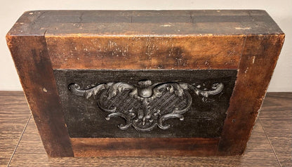 Mid 19th Century American Victorian Rococo Revival Style Carved Black Walnut Wood Architectural Molding Pattern Block