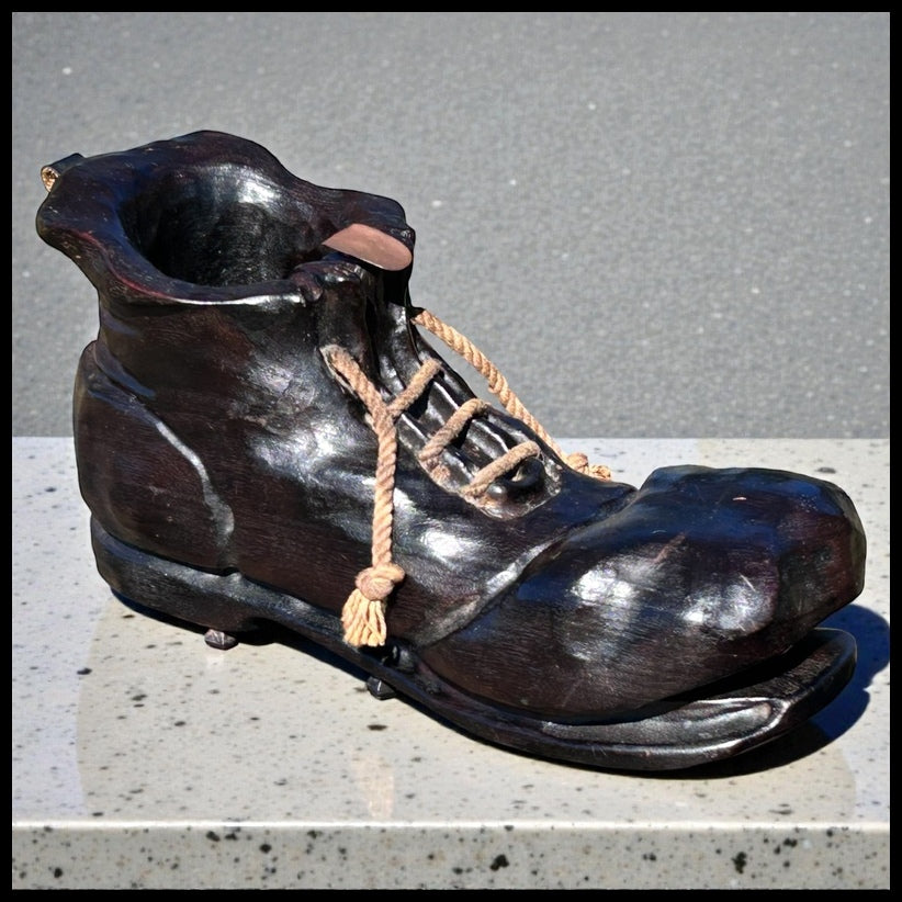 Vintage 1970’s German W.P. Muller Old Shoe Ashtray Wood Carving