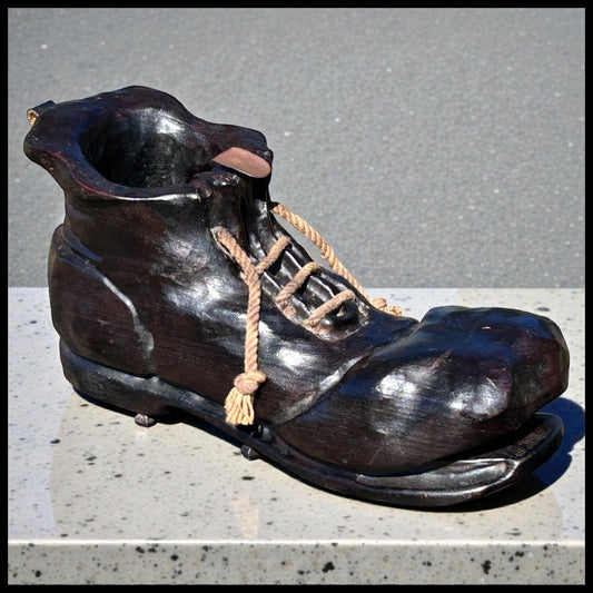 Vintage 1970’s German W.P. Muller Old Shoe Ashtray Wood Carving
