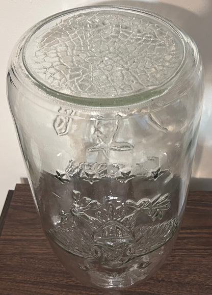 Vintage Circa 1975 American Owens-Illinois Clear Glass 4-Gallon Mason Jar with Lid