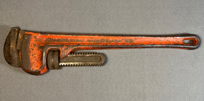 Vintage 1960’s American RIDGID No. 18 Cast Iron Straight Pipe Wrench Tool