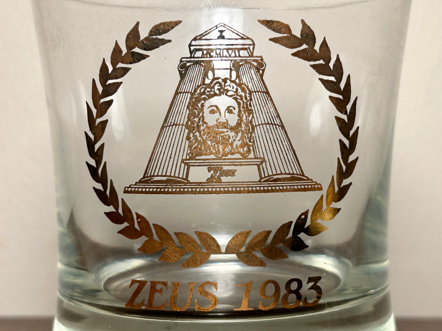 Vintage 1983 Krewe of Zeus Lowball Glass (Metairie, Jefferson Parish Mardi Gras)