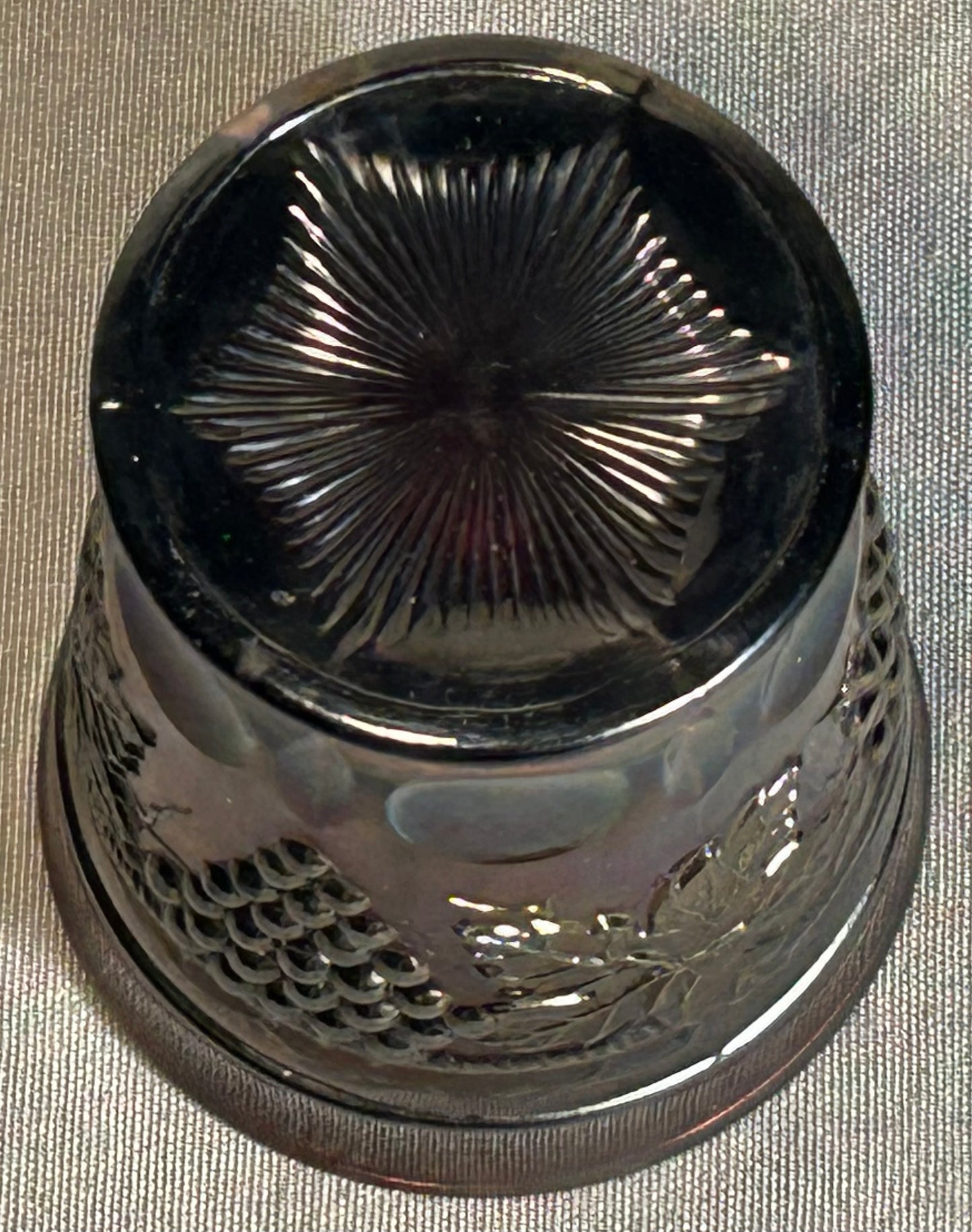 Early 20th Century American Northwood Amethyst Carnival Glass Grape and Cable Pattern Punch Cup