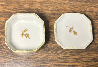 Early 20th Century French Limoges Porcelain Hand-Painted Gilded Floral Motifs Octagonal Lidded Trinket Box