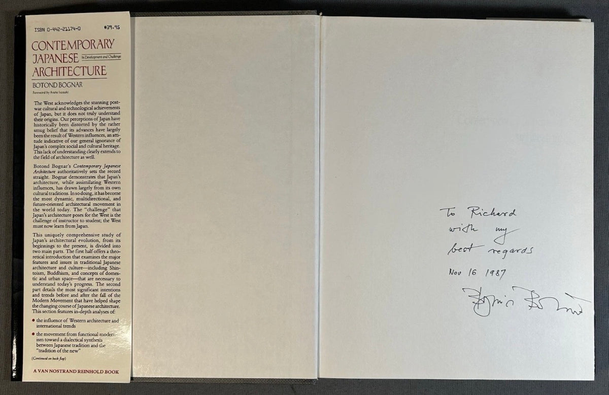 Vintage 1985 “Contemporary Japanese Architecture: Its Development and Challenge” by Botond Bognor Hardcover Book (Signed Copy)