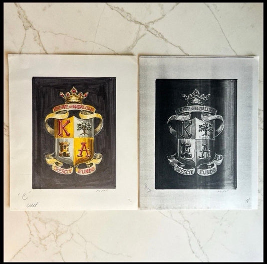 Vintage 1979 Krewe of Andalusia New Orleans Mardi Gras Ball Tableau Crest Decoration Concept Design Art Watercolor/Scanned Copy Spangenberg Studios Set