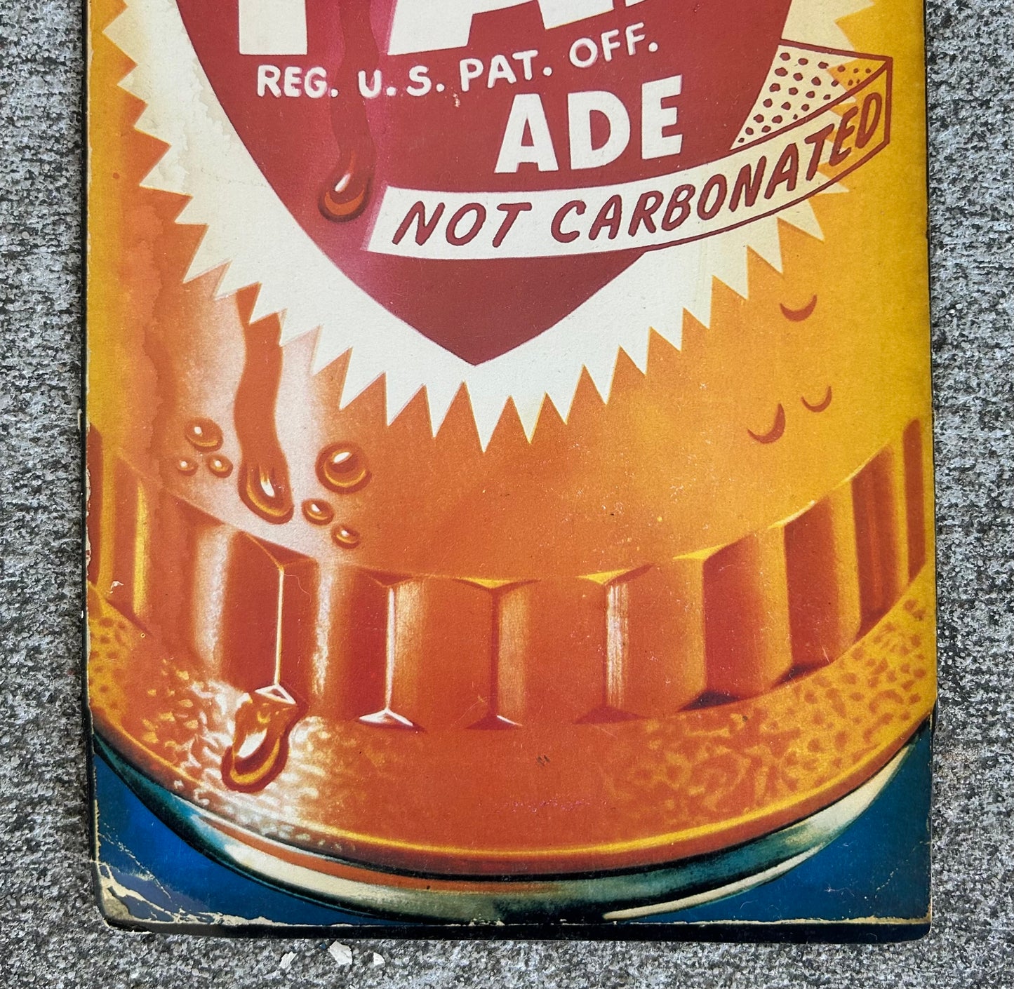 Vintage 1950’s American Pal Ade Soda Bottle Hanging Die-Cut Cardboard Advertising Sign