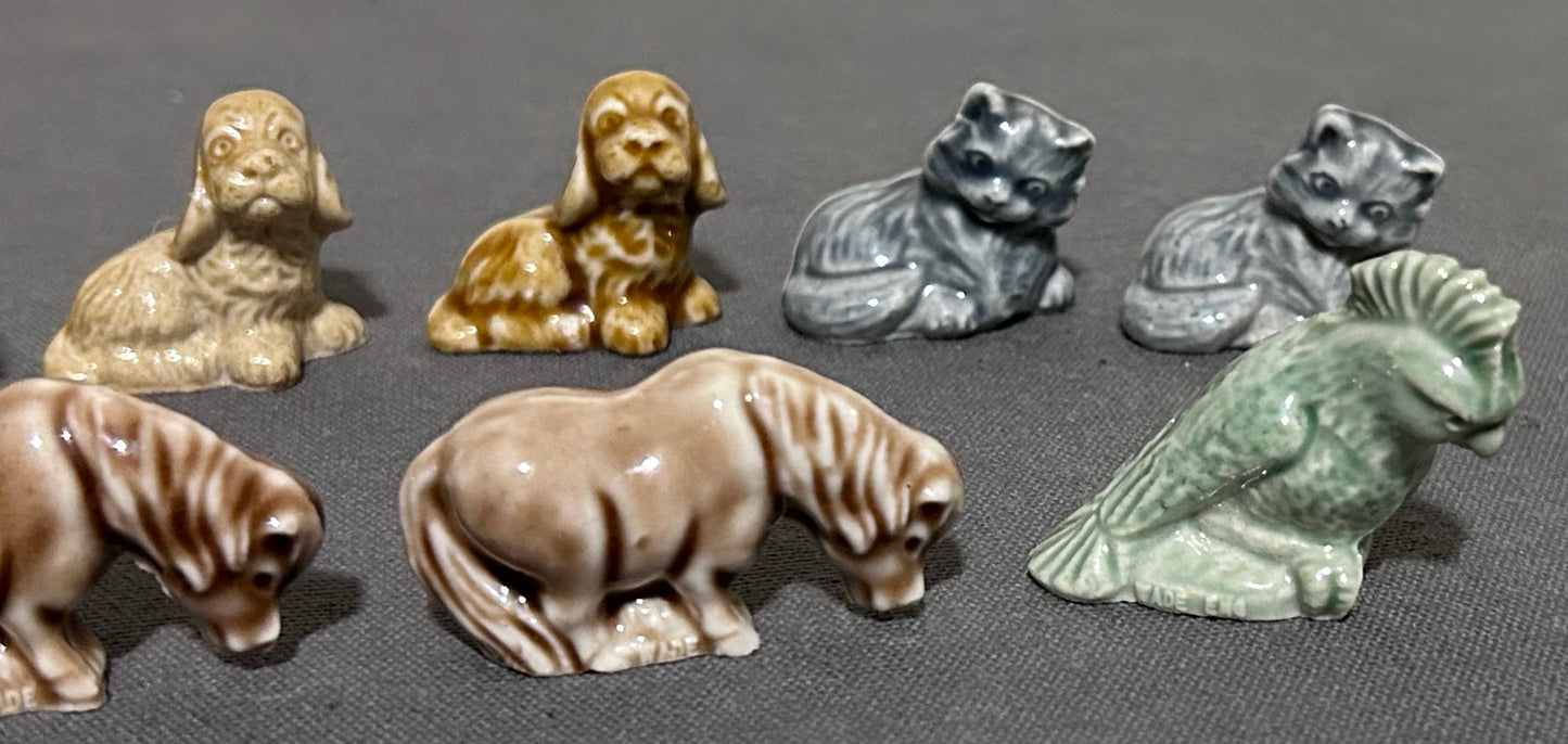 Lot of 8 Vintage 1990 English Wade Porcelain Tom Smith Your Pets Series 2 Whimsies