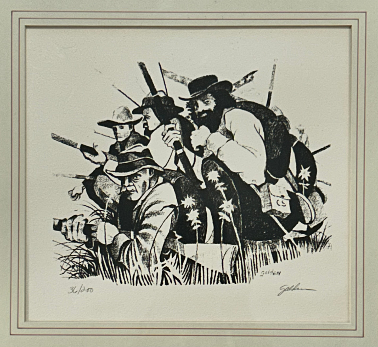 Rolland Golden - Civil War Framed Signed Limited Edition Lithograph Print (#36/200) (1970) (New Orleans)