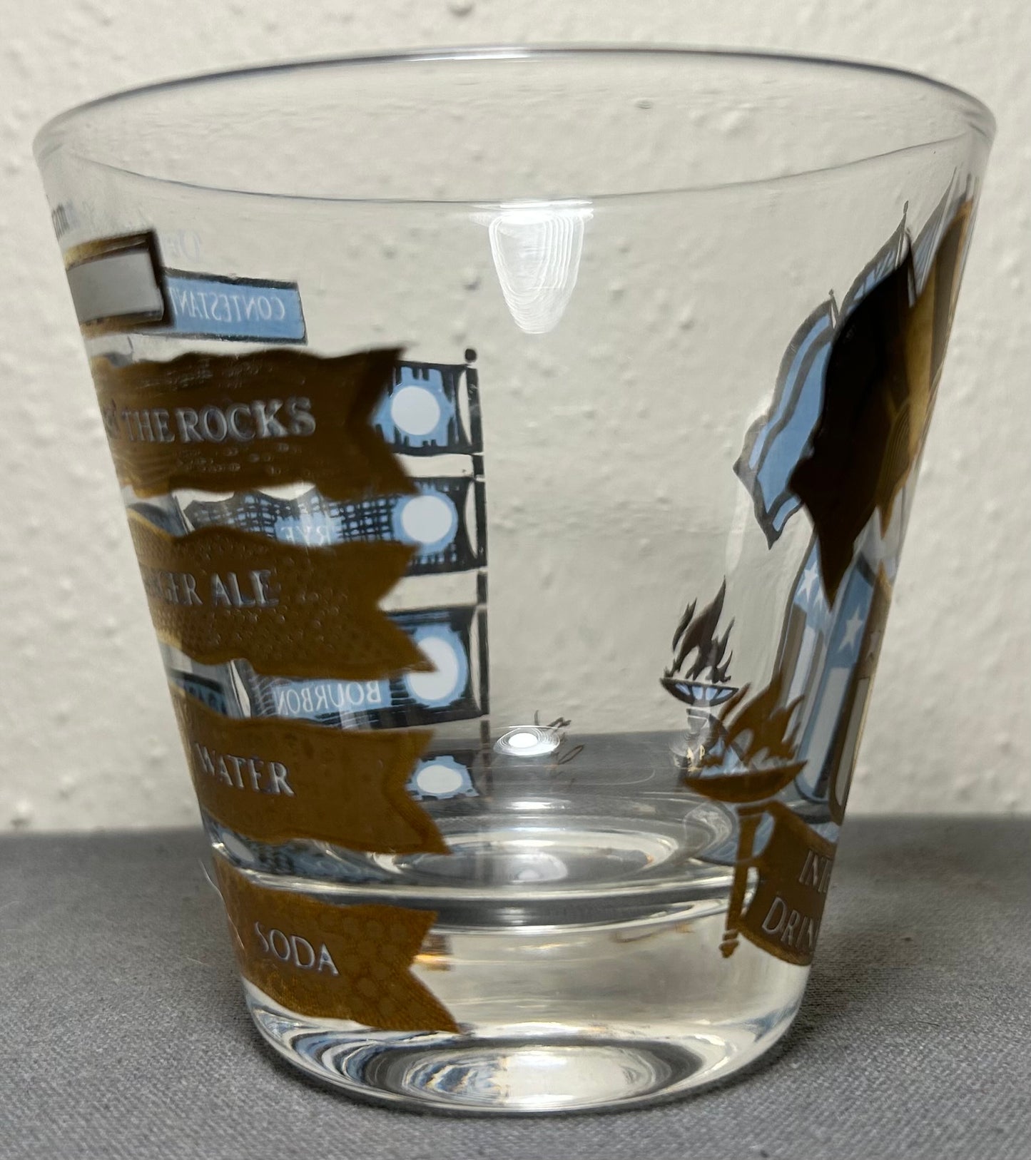 Vintage 1960’s American Mid Century Modern Culver International Drinking Team Lowball Glass