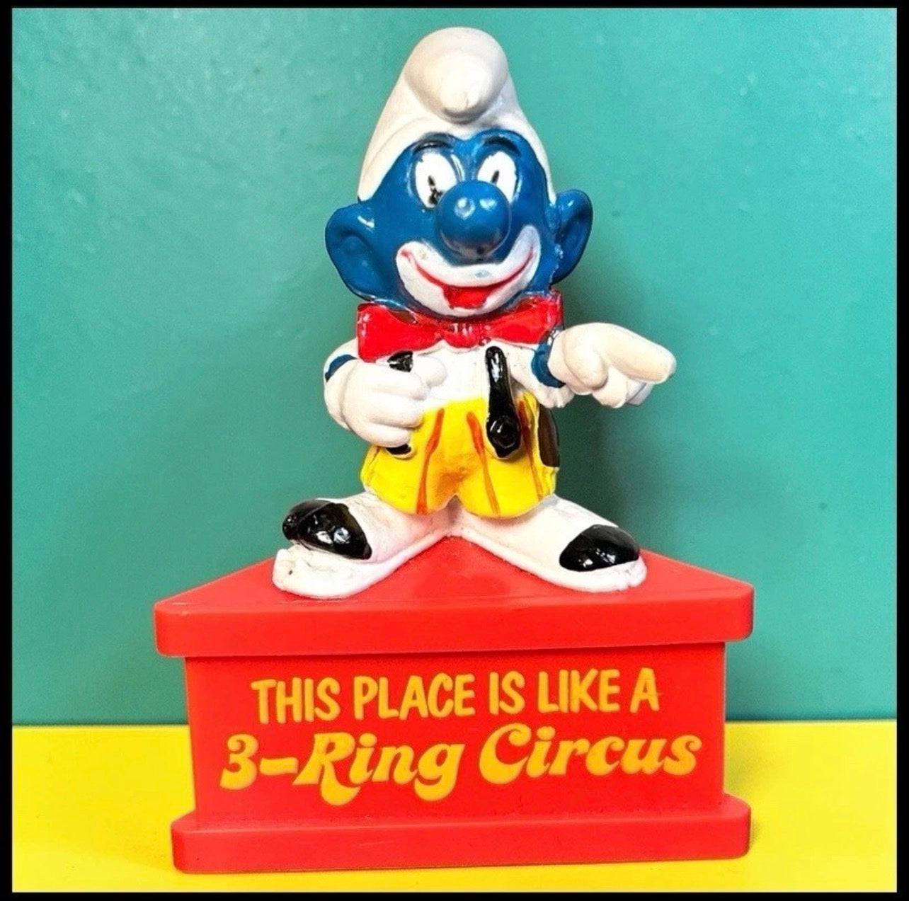 Vintage 1980’s Schleich Peyo Smurfs This Place is Like a 3-Ring Circus Figurine Toy
