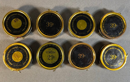 Lot of 8 Vintage 1960’s American Kiwi Shoe Polish Metal Tins Made in Pottstown, Pennsylvania
