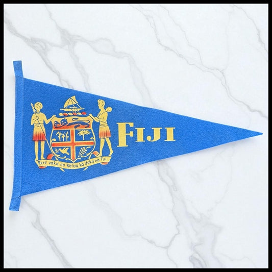 Vintage 1950’s Fiji National Seal Souvenir Felt Pennant
