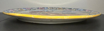 Vintage 1950’s Peruvian Fabrica Ceramica Artistica Pottery Glazed Terracotta Matador/Bull Motif Master Charger Platter